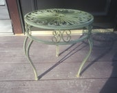Vintage Metal Plant Stand - Green Metal Plant Stand - Plant Stand - Fern Stand - Small Table - Garden Decor