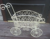 Vintage Buggy - Wagon - Plant Cart - Wrought Iron Cart - Garden Decor - Plant Stand - Victorian - Planter