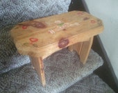 Vintage Wood Step Stool - Wood Step Stool - Step Stool - Wood Stool - Christmas Decor - Rustic Stool