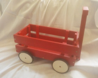 little red wagon with wooden sides
