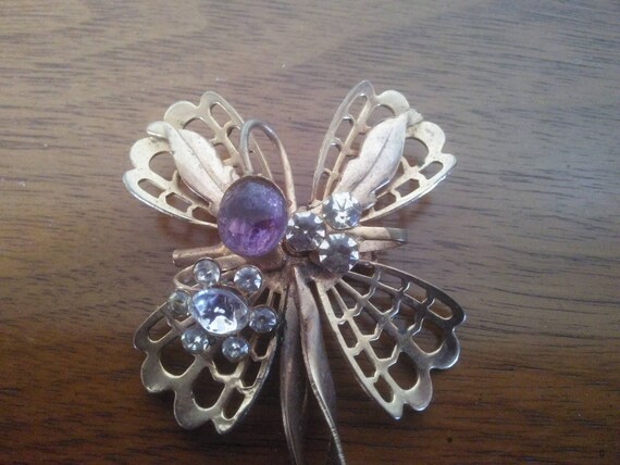 Vintage Rhinestone Pin - Vintage Pin - Vintage La… - image 3