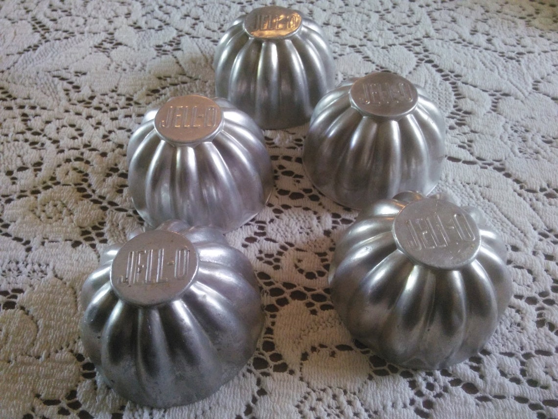 Vintage Jello Molds Set of Five Metal Jello Molds Jello Etsy