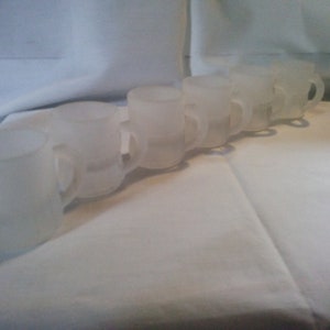 Vintage Frosted Glass Shot Glasses - Miniature Beer Mugs - Set of Six Shot Glasses - Mini Shot Glasses - Beer Mug Shot Glasses