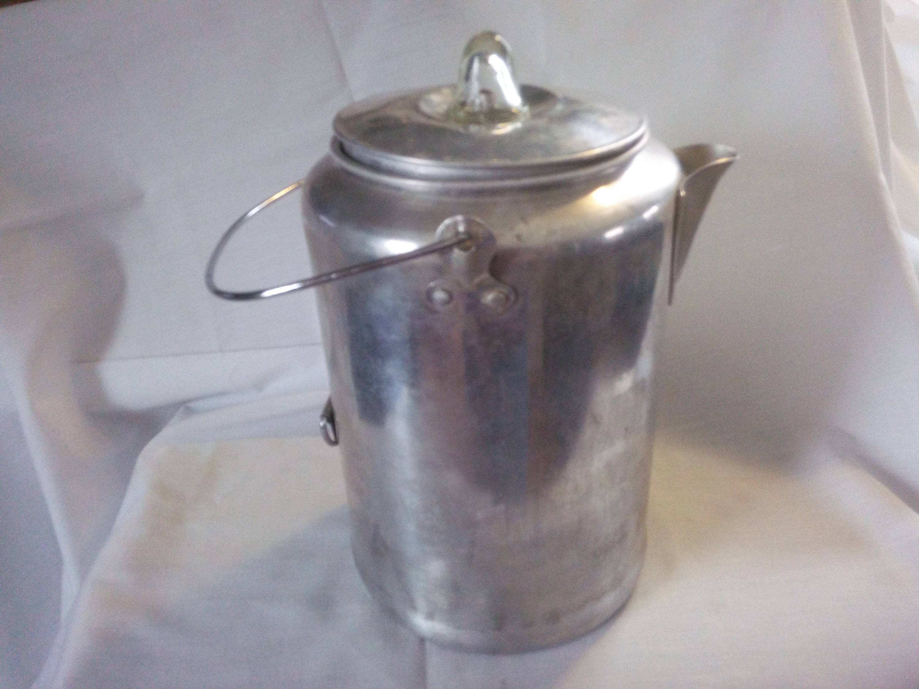 Vintage Century Glass Knob 20 Cup Aluminum Percolator Coffee Maker Camping