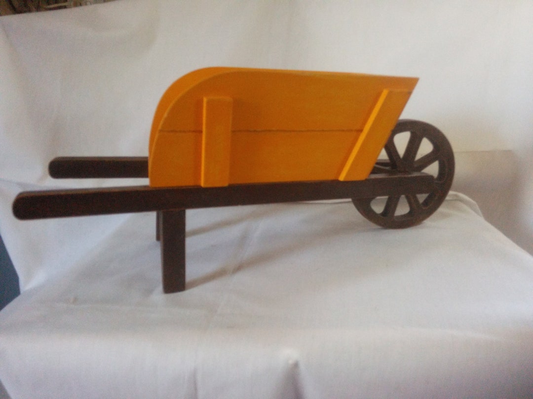 Vintage Wood Wheelbarrow Wheelbarrow Wooden Wheelbarrow Planter Storage