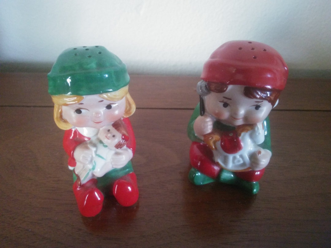 Vintage Pair of Avon Boy and Girl Salt and Pepper Shakers Avon Salt and ...