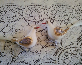 Vintage Pair of Clip On Partridge Ornaments - Bird Ornaments - Clip On - Partridge - Made in Japan