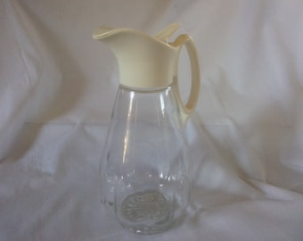 Vintage Clear Glass Syrup Pitcher - Family Size Syrup Pitcher - Syrup Pitcher - Glass Syrup Pitcher - Syrup Pitcher - B14