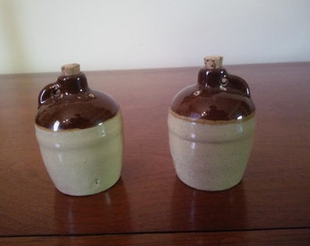 Vintage Jug Salt and Pepper Shakers - Whiskey Jug Salt and Pepper Shakers - Mid Century - Ceramic Jug