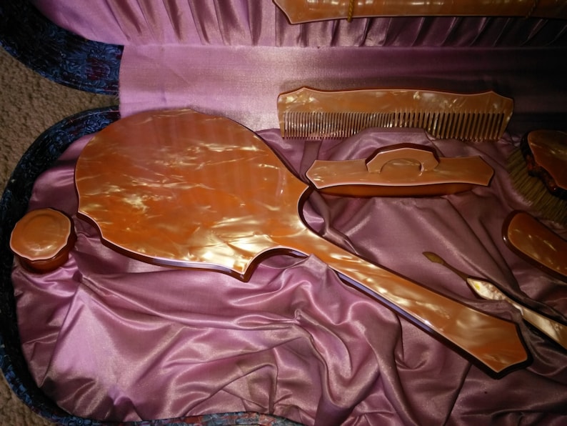 Beautiful Antique Dresser Set in Original Case Dresser Set Etsy