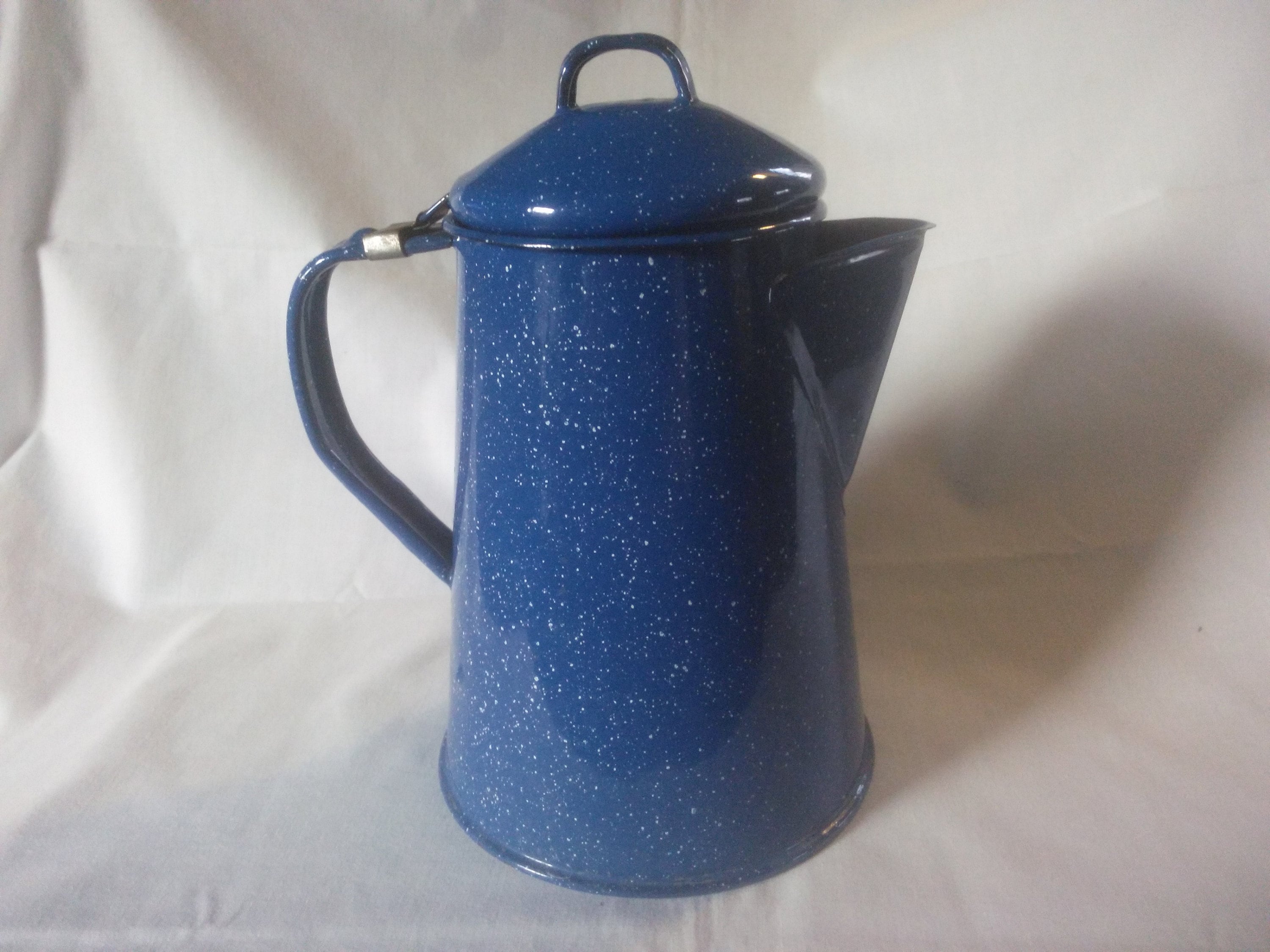 Cinsa Enamelware Coffee Pot (Turquoise Color) - 8 Cups - Camping
