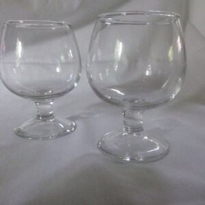 Clear Etched Glass Aperitif Miniature Brandy Snifters, Set of 4
