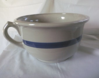 Vintage Stoneware  Bowl with Handle - Vintage Bowl - Stoneware Bowl - Stoneware Mixing Bowl - Blue Striped Stoneware Bowl - KIT