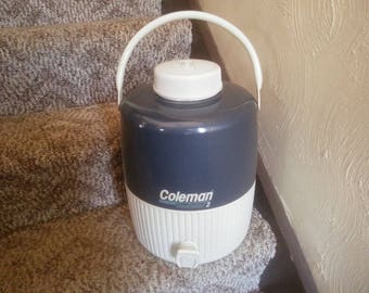 Vintage Coleman Cooler - Coleman Gray And White Beverage Cooler - Vintage Camping - Coleman Cooler - Coleman SteelBelted 2 Beverage Jug