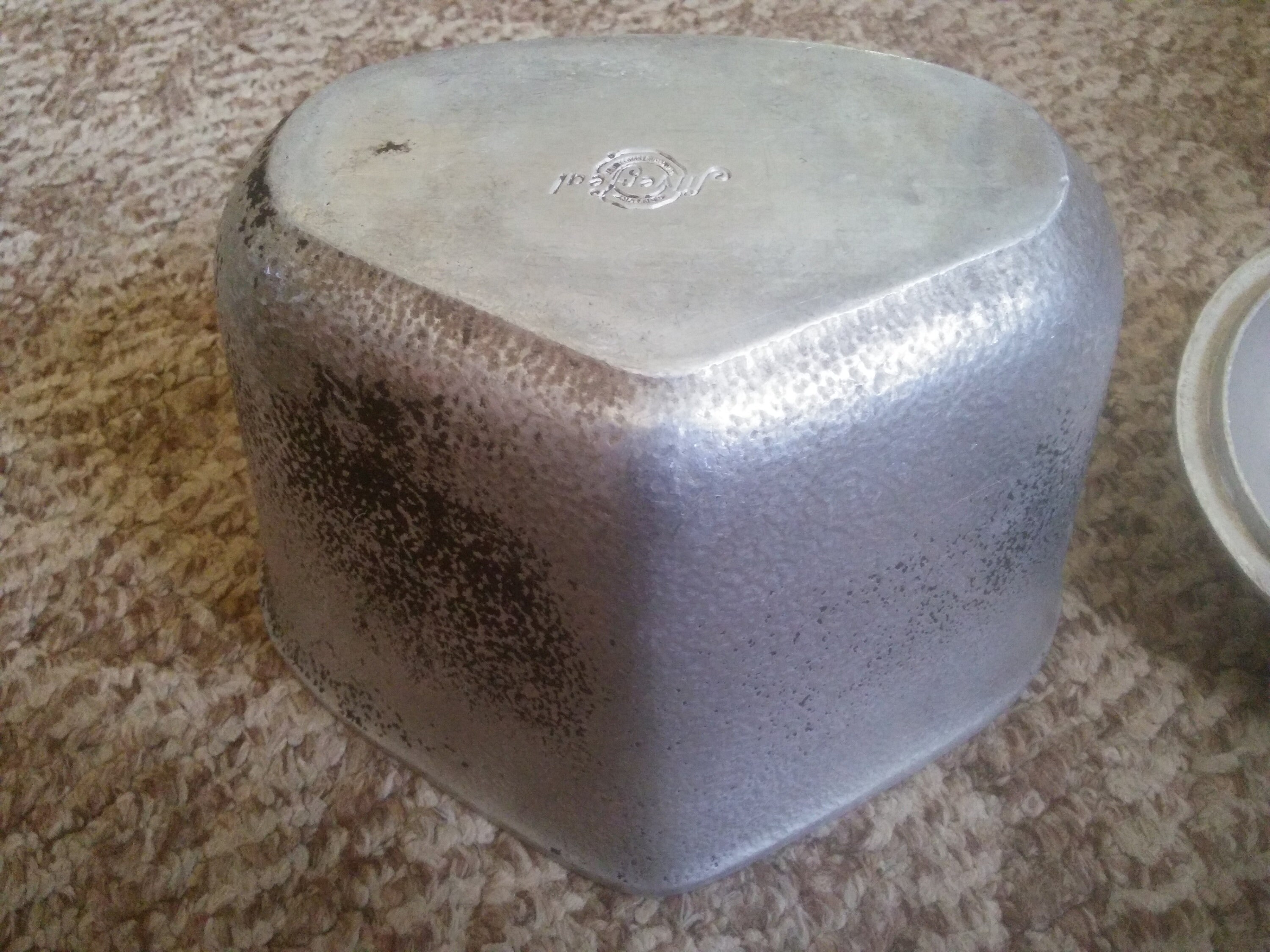 Vintage Century Silver Seal Covered Hammered Aluminum Pot Heart