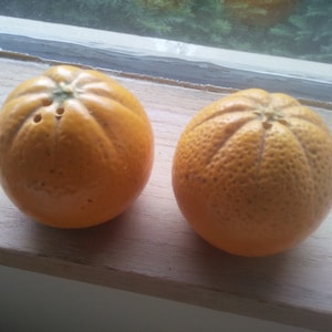 Vintage Orange Salt and Pepper Shakers - Pair of Orange Salt and Pepper Shakers - Mid Century - Oranges
