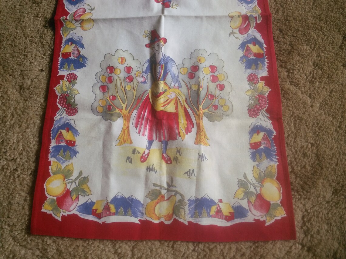 Vintage Refrigerator Scarf Buffet Scarf Kitchen Scarf | Etsy
