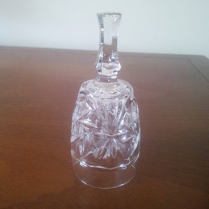 Vintage Clear Crystal Bell - Vintage Bell - Beautifu Crystal Bell - Clear Glass Bell