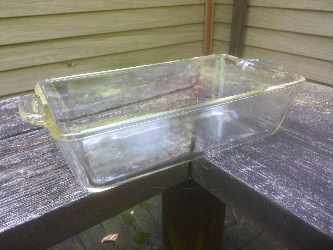 Vintage Clear Pyrex Loaf Pan With Handles Number 212 Pyrex Etsy