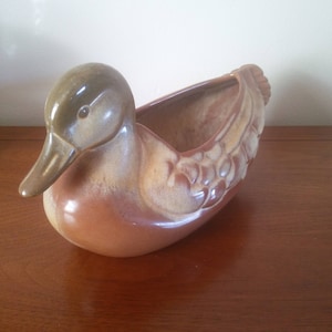 Vintage Frankoma Pottery Duck Planter - Vintage Pottery Duck - Frankoma Duck - Duck Planter
