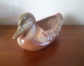 Vintage Frankoma Pottery Duck Planter - Vintage Pottery Duck - Frankoma Duck - Duck Planter
