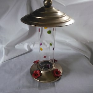 Vintage Hummingbird Feeder - Glass Hummingbird Feeder - Hanging Hummingbird Feeder - Bird Feeder - B67