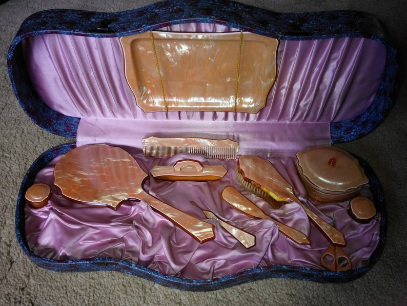 Beautiful Antique Dresser Set in Original Case Dresser Set Etsy