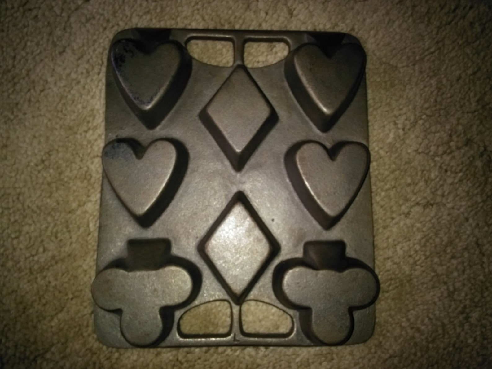 Vintage Cast Iron Corn Bread Mold Diamonds Hearts Clubs and Etsy
