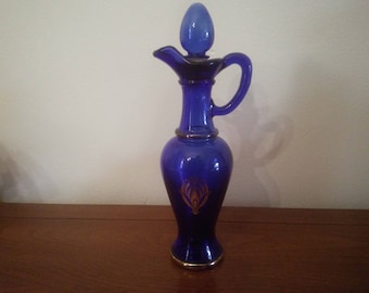 Vintage Cobalt Blue Bottle - Blue Urn - Blue Decanter - Cobalt Blue Avon Bottle - Blue Perfume Bottle - Vintage Avon