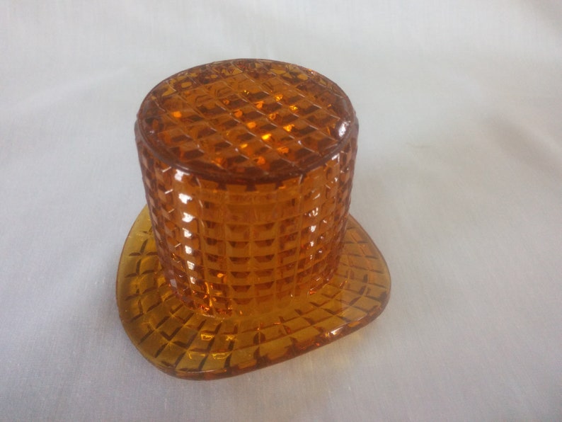 Vintage Imperial Glass Amber Hat Amber Top Hat Glass Hat Etsy