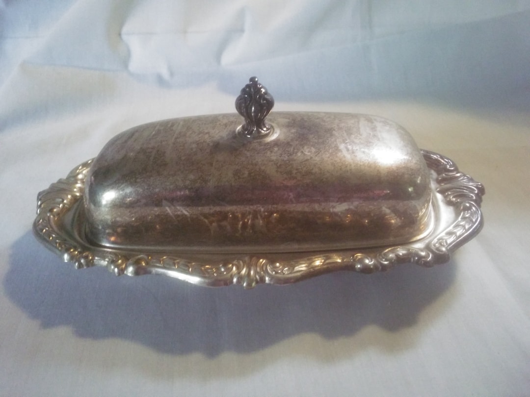 Covered Butter Dish Butter Dish Vintage Covered Butter Dish Metal