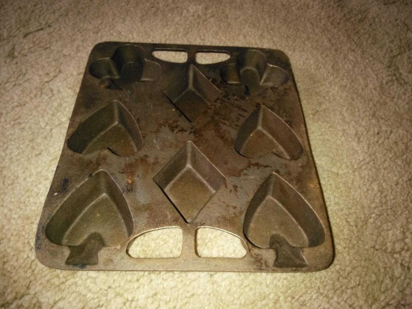 Vintage Cast Iron Corn Bread Mold Diamonds Hearts Clubs and Etsy
