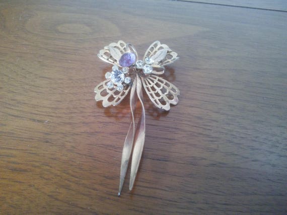 Vintage Rhinestone Pin - Vintage Pin - Vintage La… - image 5
