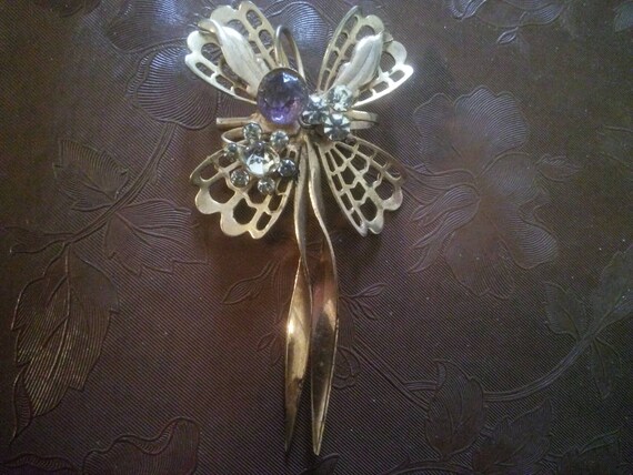 Vintage Rhinestone Pin - Vintage Pin - Vintage La… - image 2