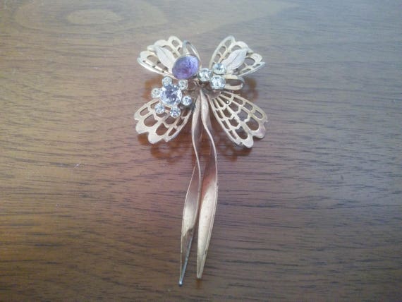 Vintage Rhinestone Pin - Vintage Pin - Vintage La… - image 7