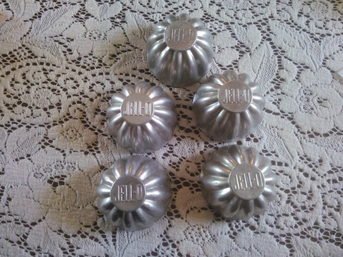 Vintage Jello Molds Set of Five Metal Jello Molds Jello Etsy