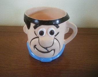 Vintage Fred Flintstone Mug - Vintage Vitamin Container Mug - Vintage Flintstones - Fred Flintstone Mug - Vintage Advertising