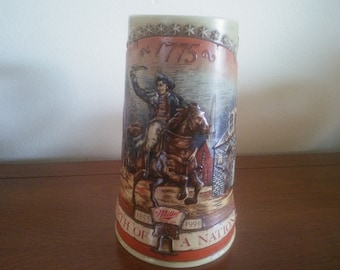 Vintage Miller Mug - Beer Mug - Miller Beer Mug First in a Series - Pottery Miller Beer Mug - Birth of a Nation Series - Miller Beer Stein