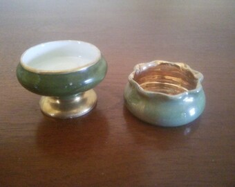 Vintage Pair of Mismatched Salt Cellars - Salt Cellars - Salts - Salt Dips - Salt Cellar - Austria Salt Cellar - Royal Austria - Open Salt