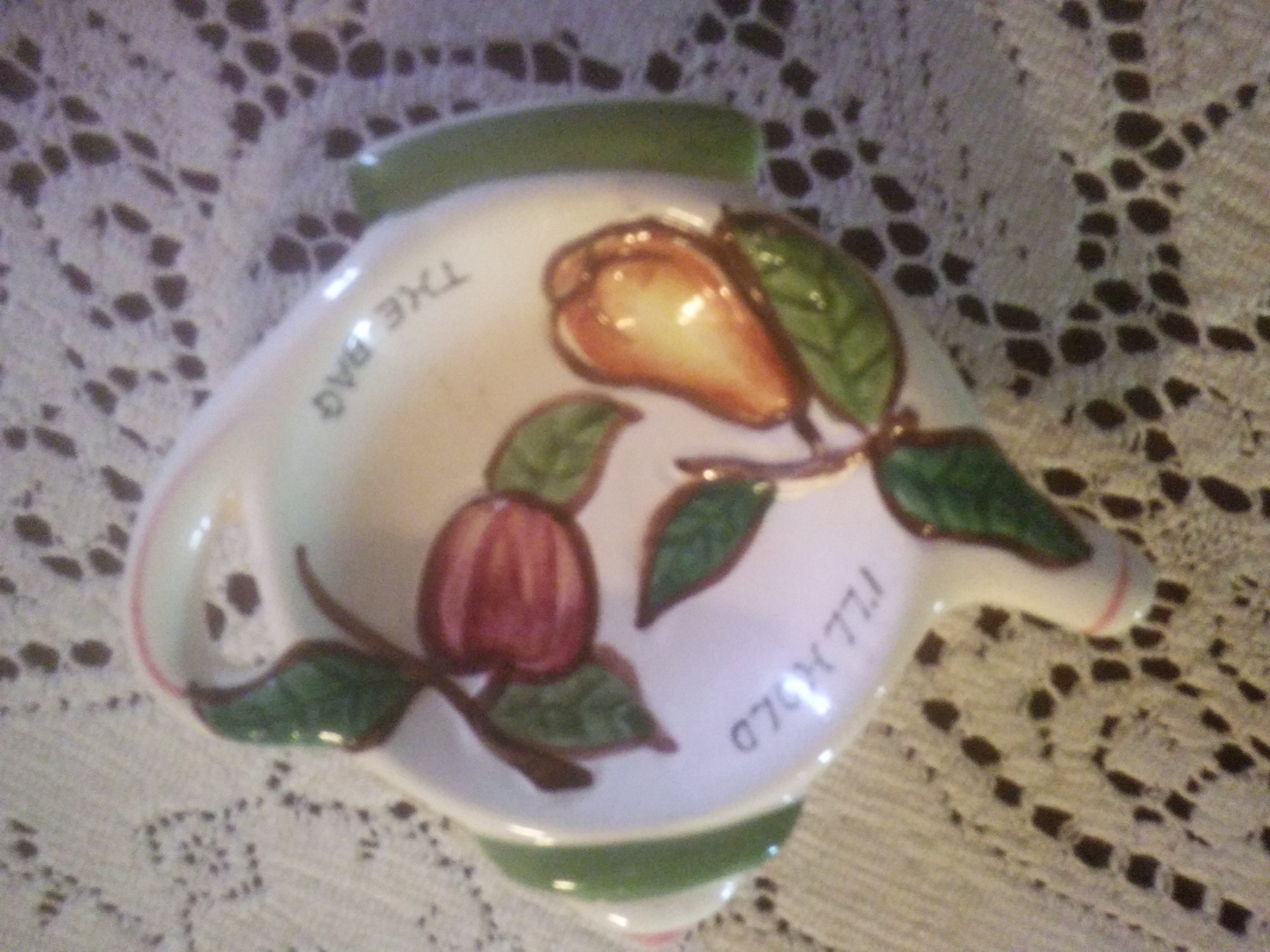 Vintage Tea Bag Holder Ceramic Pear and Apple Tea Bag Holder Etsy UK