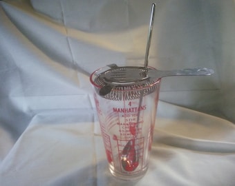 Vintage Retro Martini Shaker - Cocktail Shaker - Federal Glass Cocktail Shaker - Three Piece Cocktail Set - Mid Century - B6