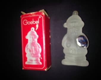 Vintage 1979 Goebel Santa Ornament Frosted Glass First Edition