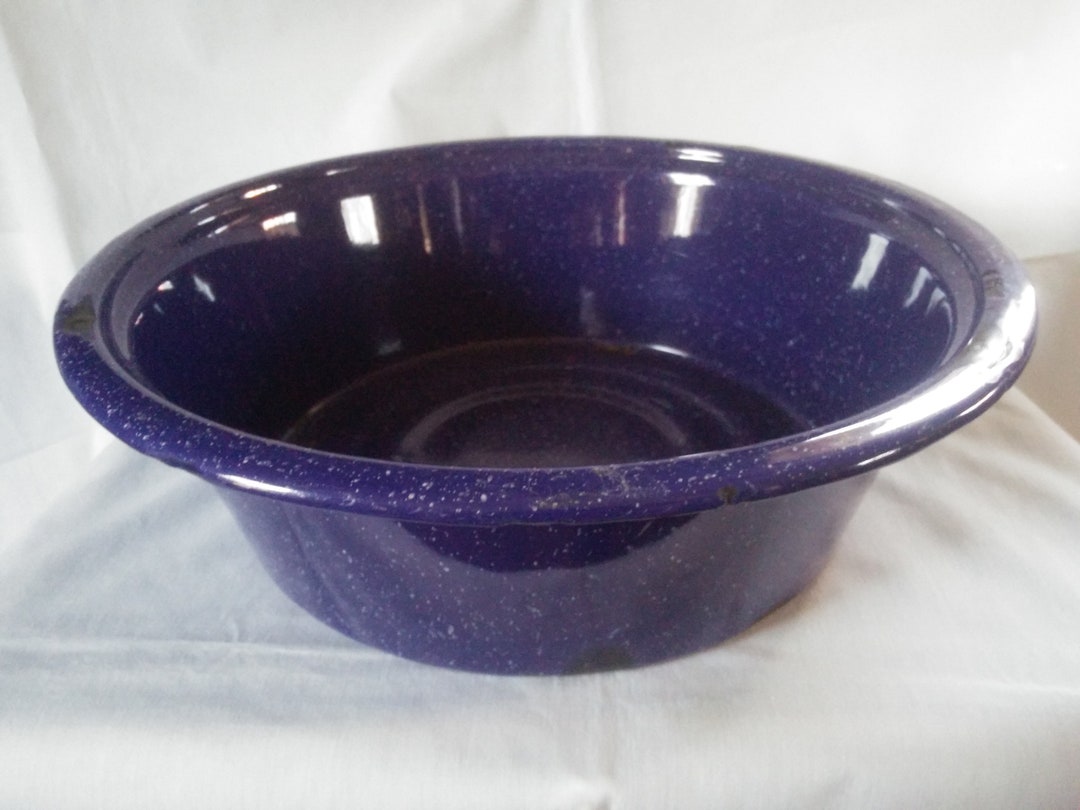 Vintage Blue Speckled Enamelware Roasting Pan Roasting Pan Etsy