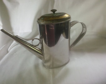 Vintage Chrome and Brass Watering Can - Sprinkling Can - Watering Can - Oil Can - B69