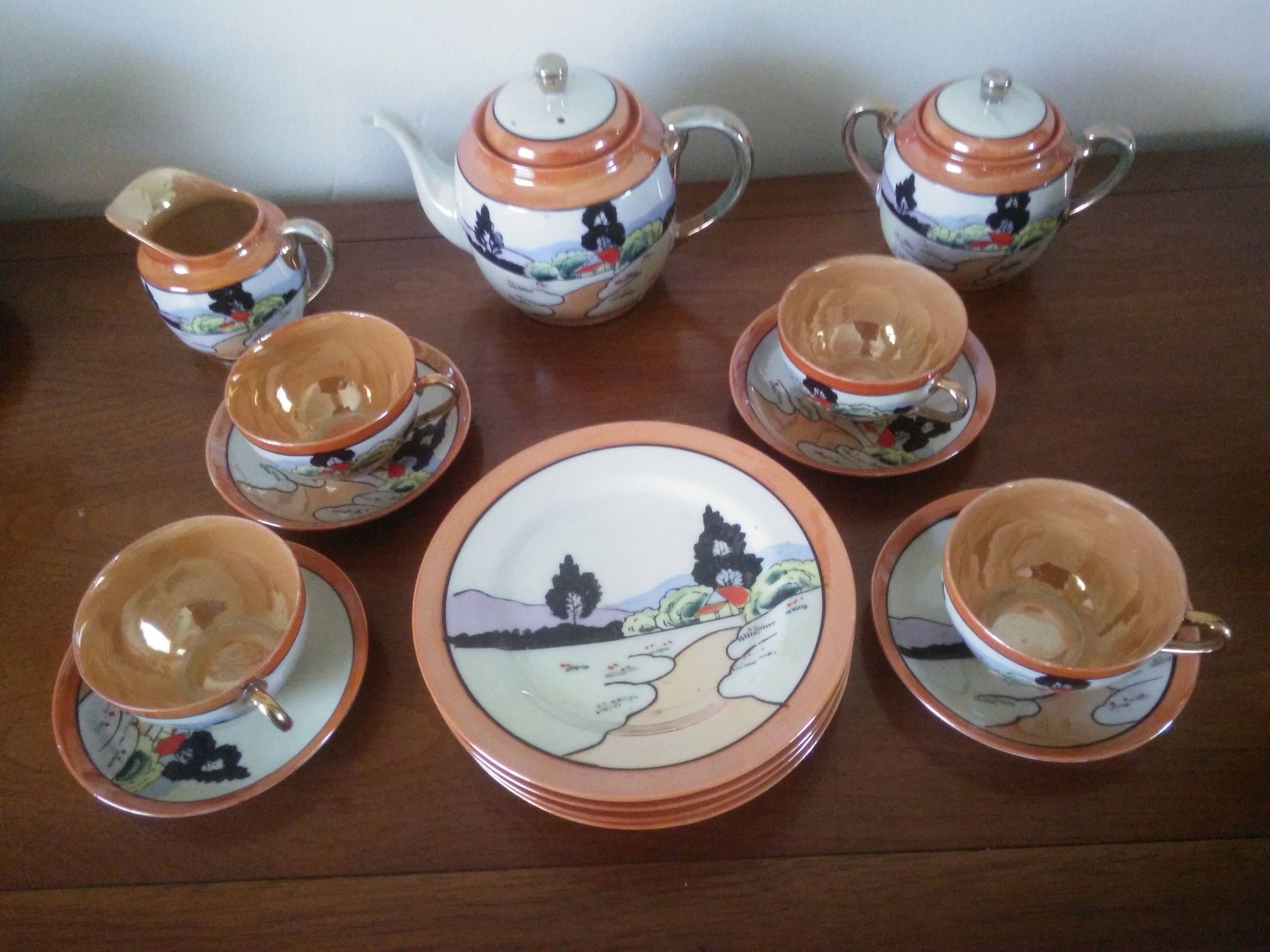 Lucerna Tea Set Vintage Lustreware Tea Set - Tea Set - Lustre Tea Set - Tea Luncheon ...