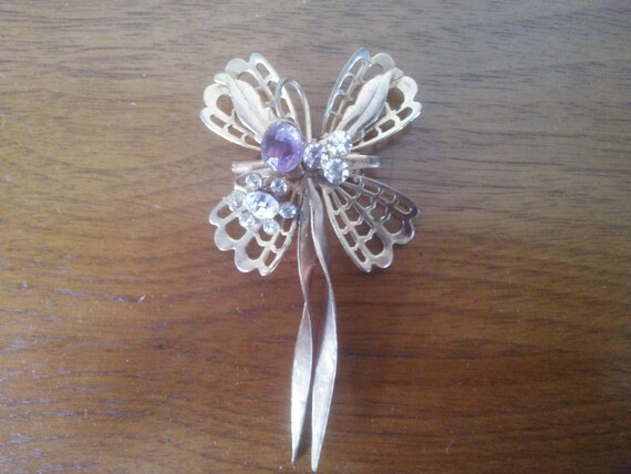 Vintage Rhinestone Pin - Vintage Pin - Vintage La… - image 8