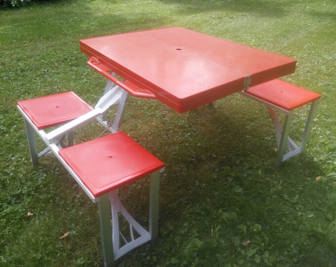 Vintage Folding Picnic Table Vintage Camping Vintage Picnic Portable