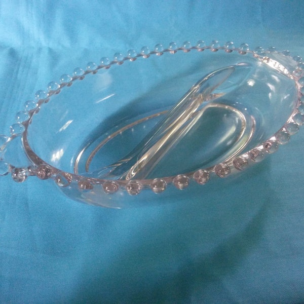 Beautiful Vintage Clear Candlewick Relish Dish - Candlewick - Relish Dish - Candlewick Divided Dish