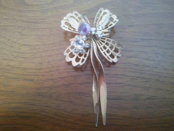 Vintage Rhinestone Pin - Vintage Pin - Vintage La… - image 4