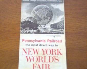 Vintage 1964 Pennsylvania Railroad Time Table for the New York World's Fair